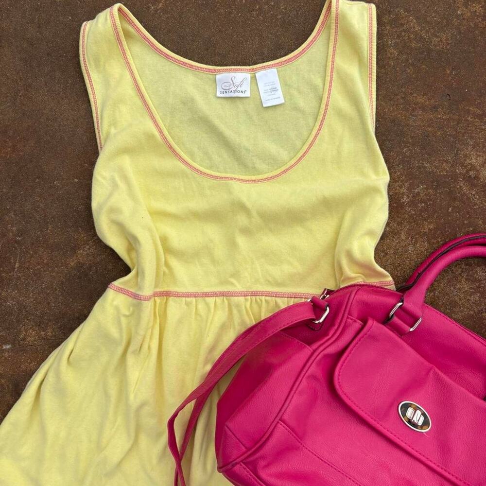 Yellow pink babydoll tank - Picture 4 of 6